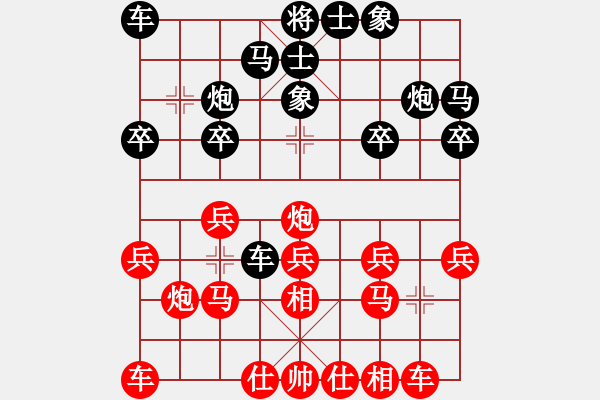 象棋棋譜圖片：瓜瓜是蛋蛋(人王)-負(fù)-司令商業(yè)庫(日帥) - 步數(shù)：20 