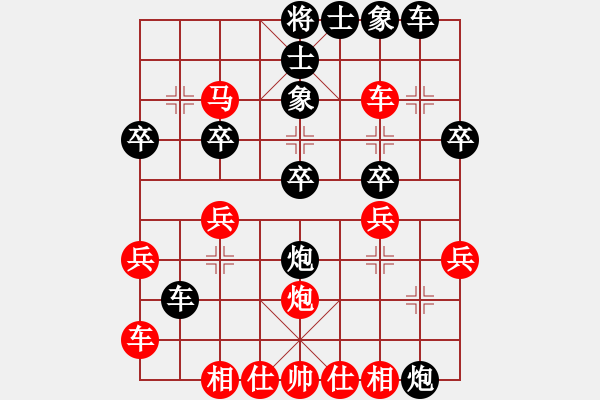 象棋棋譜圖片：天皇巨星(9級(jí))-負(fù)-九關(guān)神兵(1段) 先手車九進(jìn)一 - 步數(shù)：30 