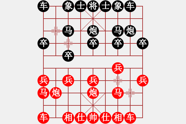 象棋棋谱图片：周涛 先和 范向军 - 步数：10 
