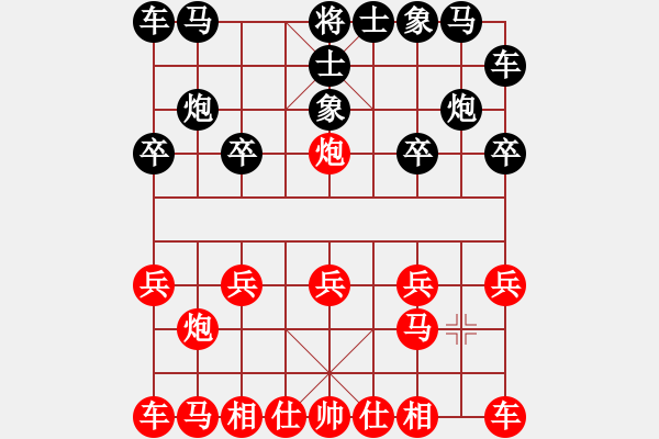 象棋棋譜圖片：B00 中炮局（總的 計(jì)6種 包括左疊炮） - 步數(shù)：6 