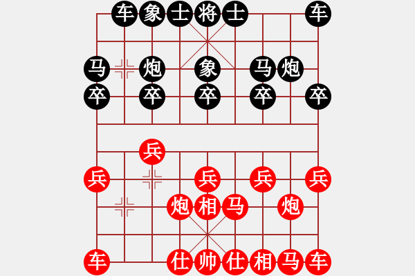 象棋棋譜圖片：初級(jí)棋手110紅負(fù)葬心【仙人指路飛相對(duì)卒底炮】 - 步數(shù)：10 