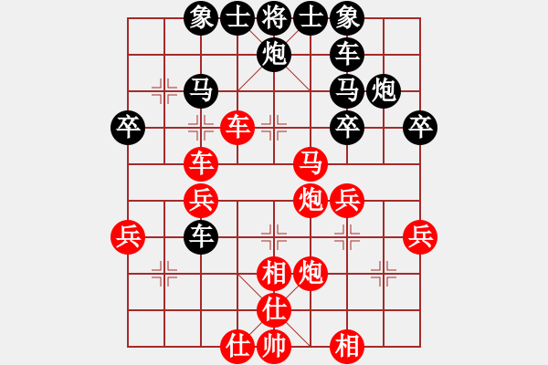 象棋棋譜圖片：【先】A1中炮過(guò)對(duì)平炮對(duì)車(chē)黑起右橫車(chē)變之【黑車(chē)8進(jìn)6局】炮如飛(4段)-勝-leeyusheng(2 - 步數(shù)：40 