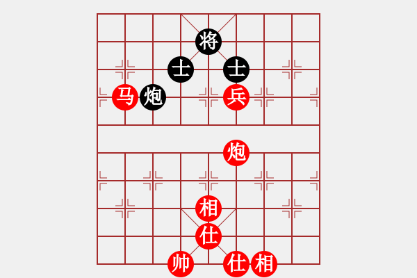 象棋棋譜圖片：中炮進(jìn)五七路兵對(duì)屏風(fēng)馬右橫車(chē)（紅勝） - 步數(shù)：130 