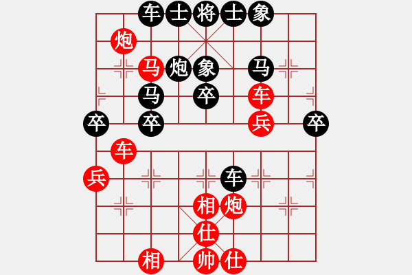 象棋棋譜圖片：全攻全守(月將)-負-空空空(6段) 順炮直車對橫車 紅先上仕 - 步數(shù)：40 