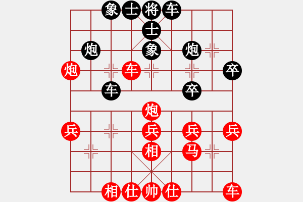 象棋棋譜圖片：0725中炮七兵巡河炮對(duì)屏風(fēng)馬外馬盤(pán)河右橫車(chē) - 步數(shù)：35 