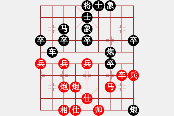 象棋棋譜圖片：20190207 后勝季澤球 中炮橫車七路馬對屏風(fēng)馬7卒 紅車一平六 馬七進(jìn)六 炮8平7 炮五平六 - 步數(shù)：40 