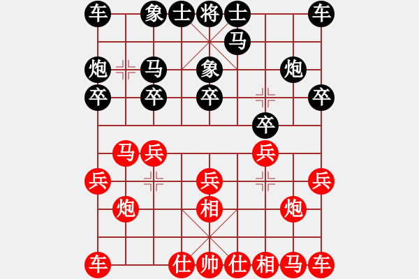 象棋棋譜圖片：1128局 E00- 仙人指路-小蟲引擎23層 (先和) BugChess Plus 19-07- - 步數(shù)：10 