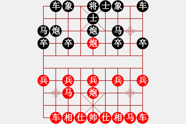 象棋棋譜圖片：列炮局（我先勝Q(mào)Q中郎將） - 步數(shù)：10 