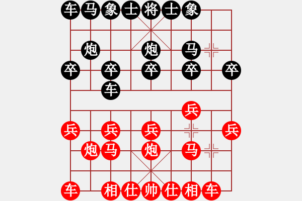 象棋棋譜圖片：11665局 D00-順炮緩開車局-小蟲引擎24層 紅先勝 天天AI選手 - 步數(shù)：10 