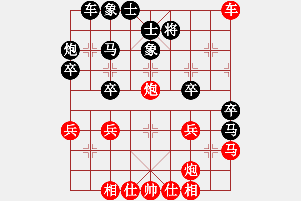 象棋棋譜圖片：五七炮直車過河對屏風(fēng)馬進(jìn)3卒新1 - 步數(shù)：40 