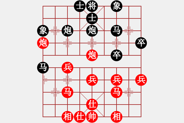 象棋棋譜圖片：現(xiàn)代棋王(至尊)-勝-天枰座童虎(月將)順炮直車對緩開車 - 步數(shù)：40 