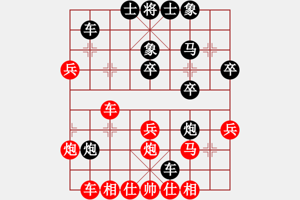 象棋棋譜圖片：(_) ★如故★[紅] -VS- 弓長(zhǎng)588[黑] - 步數(shù)：40 