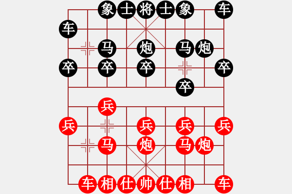 象棋棋譜圖片：課堂練習(xí)，王嘉韜先勝王晗樂 - 步數(shù)：10 