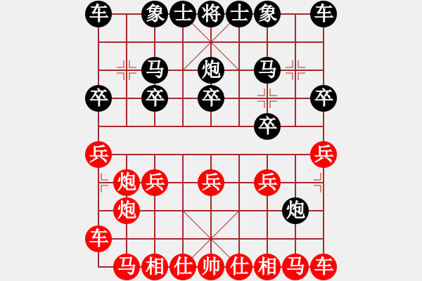 象棋棋譜圖片：(江湖布局 邊兵局)Ψ誤入棋途先勝-VS- 平凡的人 - 步數(shù)：10 