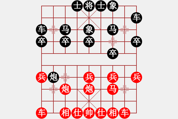 象棋棋谱图片：Thuan Phao Truc Xe M8.9 . Hau C7.1 - 步数：20 