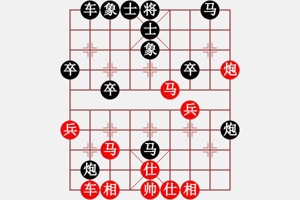 象棋棋譜圖片：掛機而已啊(1段)-勝-新疆張欣(日帥) - 步數(shù)：40 