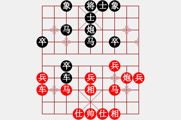 象棋棋譜圖片：葬心紅勝groseadler【中炮對(duì)列炮】 - 步數(shù)：30 