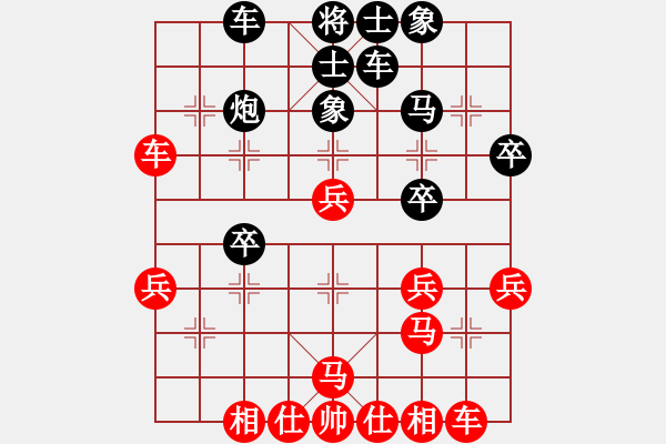 象棋棋譜圖片：五八炮對反宮馬 （黑車1平3）   勝靜凡人(4段)-和-墨者無攻(3段) - 步數(shù)：30 