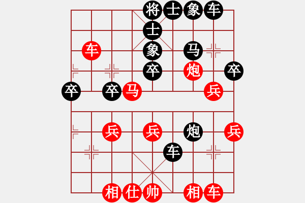 象棋棋譜圖片：五七炮互進(jìn)三兵對(duì)屏風(fēng)馬邊卒右馬外盤河 紅左橫車對(duì)黑飛右象奇景(日帥)-勝-榮樂(lè)裝飾(月將) - 步數(shù)：40 