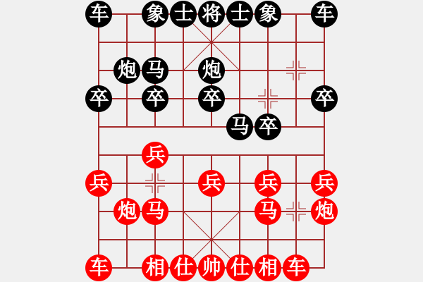 象棋棋譜圖片：羅納爾多(9星)-負(fù)-ajun(9星) 對(duì)起馬的非平衡兇悍應(yīng)招 - 步數(shù)：10 