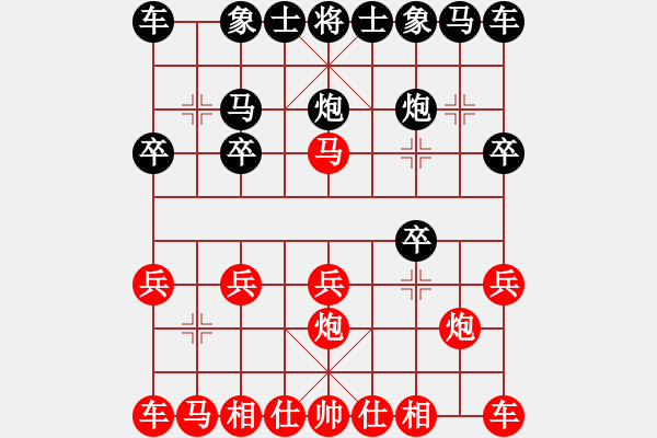 象棋棋譜圖片：QQ棋友-負-小亮(先人指路對卒底炮)- - 步數(shù)：10 