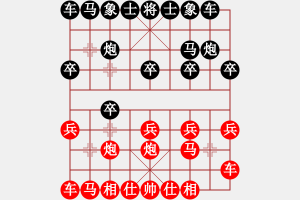 象棋棋譜圖片：【聖】L┇南國[1292583854] -VS- 戰(zhàn)意濃[244165931]中炮對進左馬 - 步數(shù)：10 