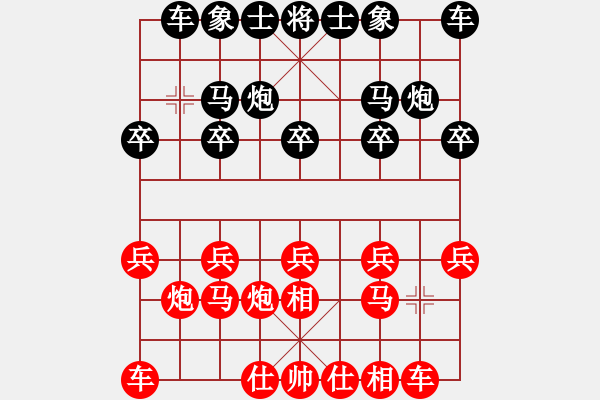 象棋棋譜圖片：列炮應(yīng)過宮炮（QQ業(yè)三升業(yè)四評(píng)測(cè)對(duì)局）我后勝 - 步數(shù)：10 