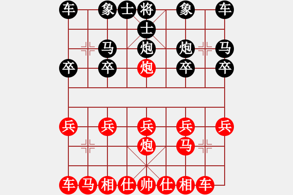 象棋棋譜圖片：列炮局黑57炮（紅勝） - 步數(shù)：10 