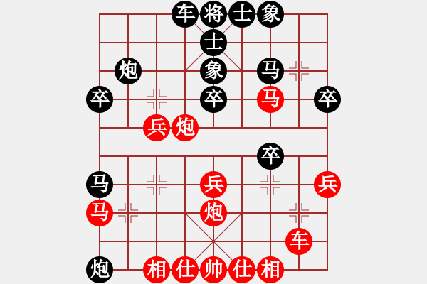 象棋棋譜圖片：中華臺(tái)北象棋協(xié)會(huì) 謝定恒 和 印度尼西亞象棋總會(huì) Thonkman - 步數(shù)：30 