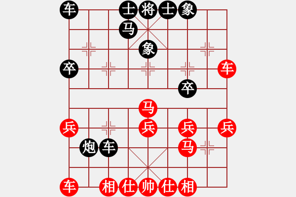 象棋棋譜圖片：煙臺(tái)路邊棋(6段)-勝-武大胡一刀(3段) - 步數(shù)：30 