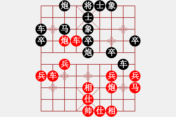 象棋棋譜圖片：對(duì)兵局轉(zhuǎn)兵底炮（黑左中炮  ）    小外低腳(9段)-和-怒龍心語(9段) - 步數(shù)：30 