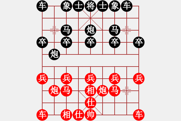 象棋棋谱图片：第3轮1台 太原梁辉远先和榆次周军 - 步数：10 
