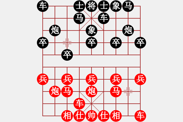 象棋棋譜圖片：起馬轉(zhuǎn)中炮對右飛象拐腳馬（旋風(fēng)V7.0先勝巫師業(yè)余級） - 步數(shù)：10 