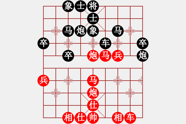 象棋棋譜圖片：橫才俊儒[紅] -VS- 喜羊羊[黑] - 步數：40 