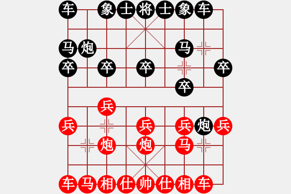 象棋棋譜圖片：JJQ五七炮進(jìn)七兵直車對(duì)左單提馬挺7卒左炮封車 - 步數(shù)：10 