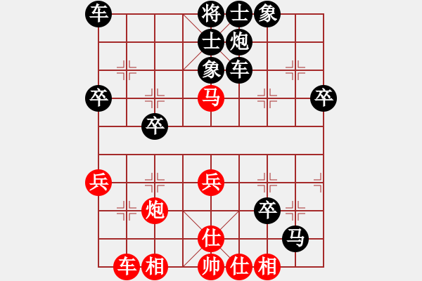 象棋棋譜圖片：B33 中炮過河車對反宮馬 230 wf - 步數：40 