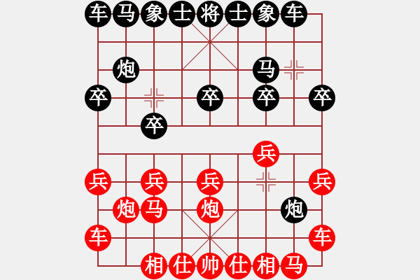 象棋棋譜圖片：上善若水[1695327212] -VS- 萬(wàn)笑城[1151514535] - 步數(shù)：10 