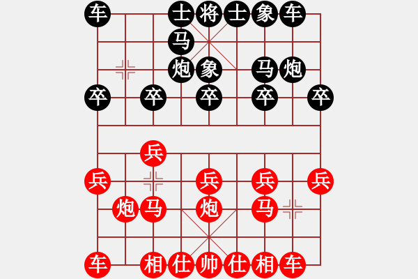 象棋棋譜圖片：中炮對拐腳馬（QQ業(yè)五升業(yè)六評測對局）紅勝 - 步數(shù)：10 