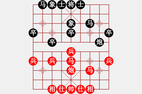 象棋棋譜圖片：～風(fēng)雲(yún)┃王軒[309388352] -VS- 山 雞[759122344] 六 - 步數(shù)：30 