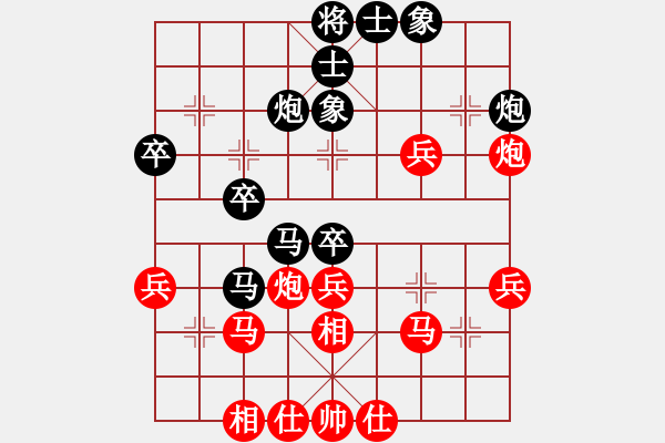 象棋棋譜圖片：及時雨宋江(人王)-和-下山王(天帝) - 步數(shù)：40 