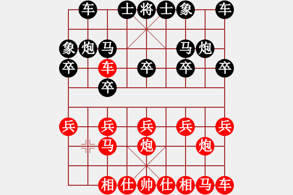 象棋棋譜圖片：中炮過河車對(duì)屏風(fēng)馬 - 步數(shù)：10 