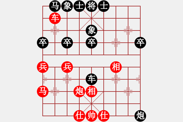 象棋棋譜圖片：葬心紅勝無情門 紅塵舞沙【五七炮對(duì)屏風(fēng)馬進(jìn)７卒 紅左直車對(duì)黑右直車右炮過河】 - 步數(shù)：40 