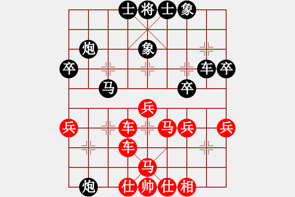 象棋棋譜圖片：找男人下棋紅負(fù)葬心【中炮右橫車對(duì)屏風(fēng)馬】 - 步數(shù)：40 