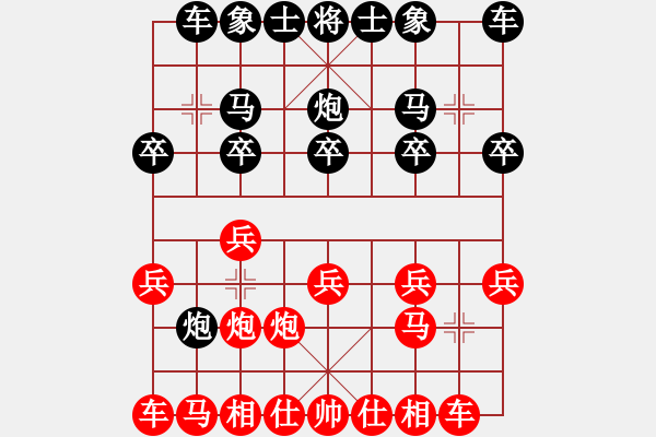 象棋棋譜圖片：中炮應(yīng)過宮炮之紅邊馬（黑勝） - 步數(shù)：10 