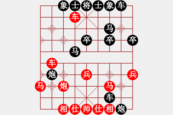 象棋棋譜圖片：白金黃銀(月將)-負(fù)-鈍刀慢劍斬(5段) - 步數(shù)：40 