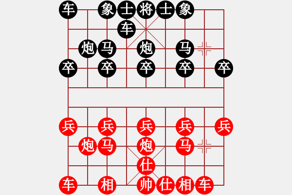 象棋棋譜圖片：后手布局 順炮直車巡河應(yīng)雙橫車美麗在望(9段)-負(fù)-月生(月將) - 步數(shù)：10 