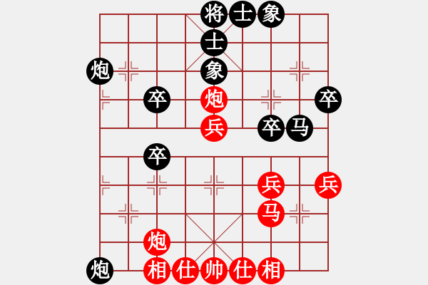 象棋棋譜圖片：宋陸如居士(無(wú)上)-勝-傲雪梅花(至尊)03 中炮七路馬對(duì)屏風(fēng)馬 紅進(jìn)中兵黑單炮過(guò)河 - 步數(shù)：40 