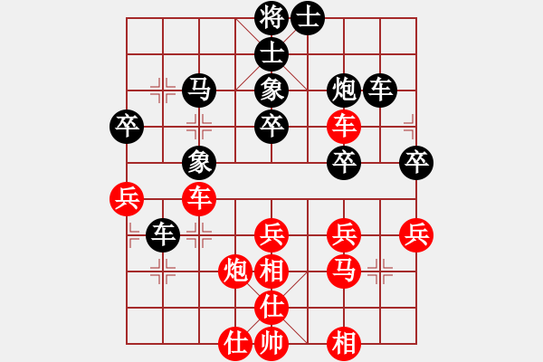 象棋棋譜圖片：zzxzd(7段)-和-雙子座撒卡(9段) - 步數(shù)：40 