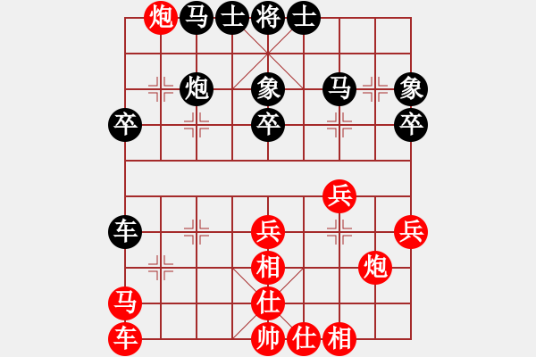 象棋棋譜圖片：bbboy002(6級(jí))-和-舊鎮(zhèn)棋迷(1段) - 步數(shù)：40 