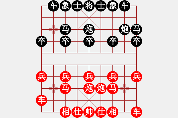 象棋棋譜圖片：6587局 A52-仕角炮對右中炮-小蟲引擎23層 紅先和 天天AI選手 - 步數(shù)：10 